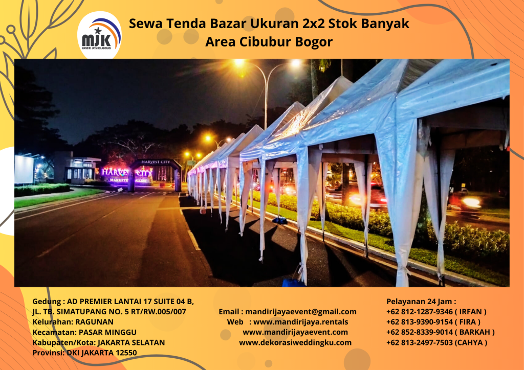 Sewa Tenda Bazar Ukuran 2x2 Stok Banyak Area Cibubur Bogor
