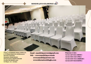 Jasa Sewa Kursi Susun Stainless Cover Putih Area PIK