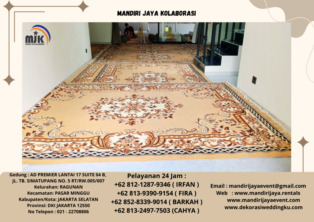 Rental Karpet Permadani Coklat,Round Table Lesehan Area Bogor
