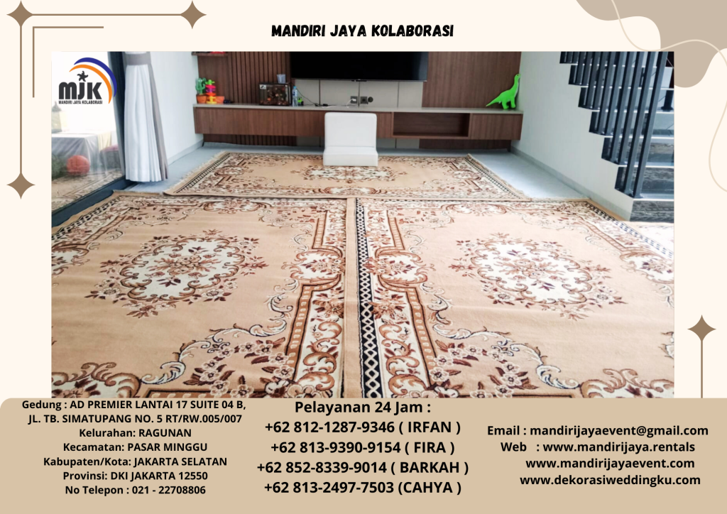 Rental Karpet Permadani Coklat,Round Table Lesehan Area Bogor