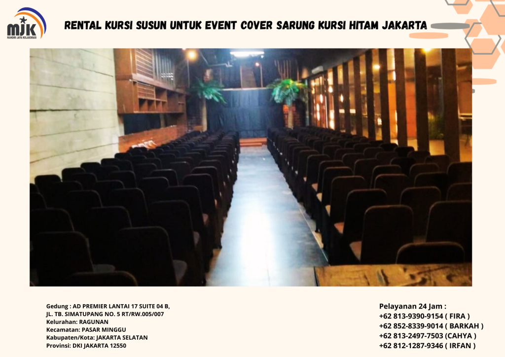 Rental Kursi Susun Untuk Event Cover Sarung Kursi Hitam Jakarta