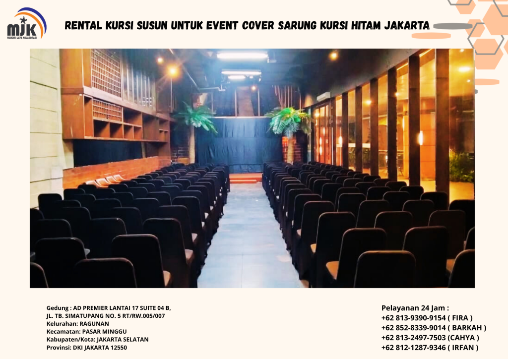 Rental Kursi Susun Untuk Event Cover Sarung Kursi Hitam Jakarta