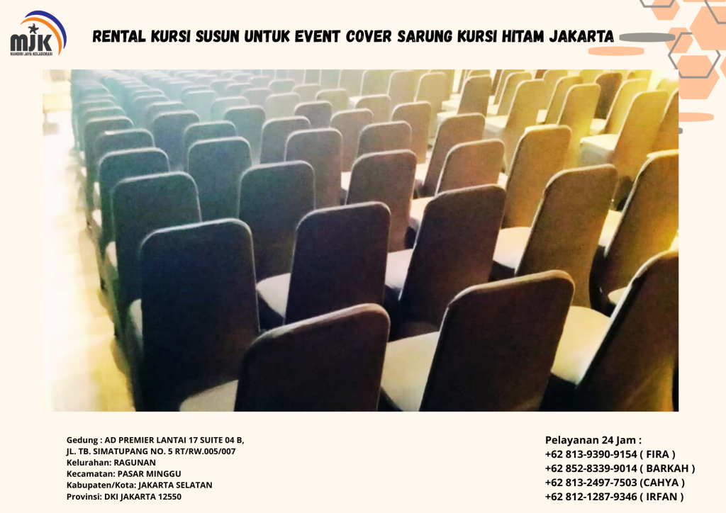 Rental Kursi Susun Untuk Event Cover Sarung Kursi Hitam Jakarta