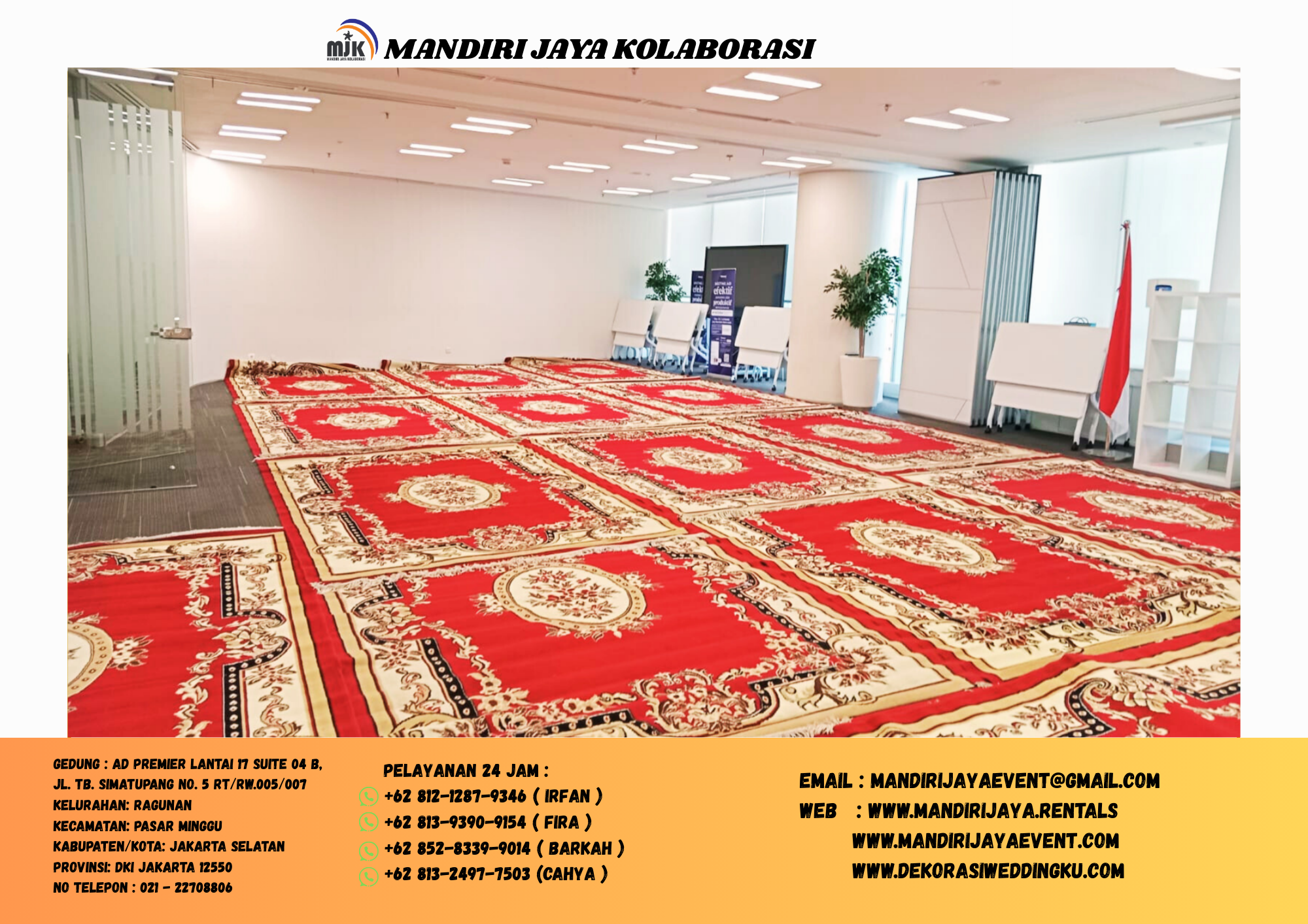 RENTAL SOFA KOTAK LESEHAN PUTIH,KARPET PERMADANI JAKARTA