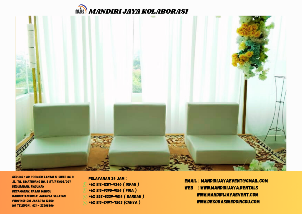 Rental Sofa Kotak Lesehan Putih,Karpet Permadani Jakarta