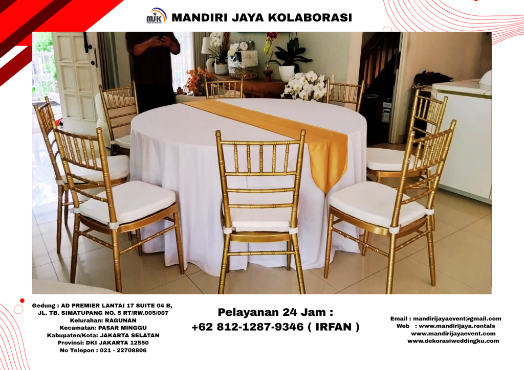 Sewa Kursi Vip Type Tiffany Gold,Meja Bundar Jakarta