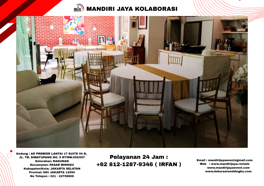 Sewa Kursi Vip Type Tiffany Gold,Meja Bundar Jakarta