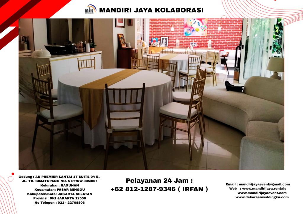 Sewa Kursi Vip Type Tiffany Gold,Meja Bundar Jakarta