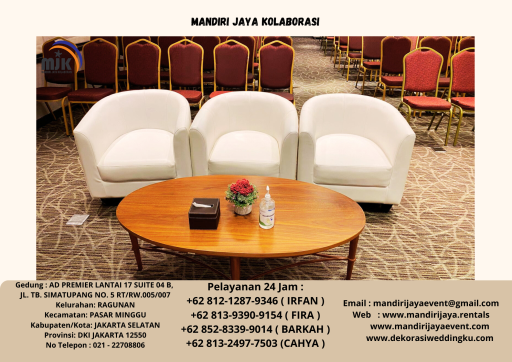 Sewa Meja Kursi Taman Extra, Sofa Oval, Puff Double Jakarta