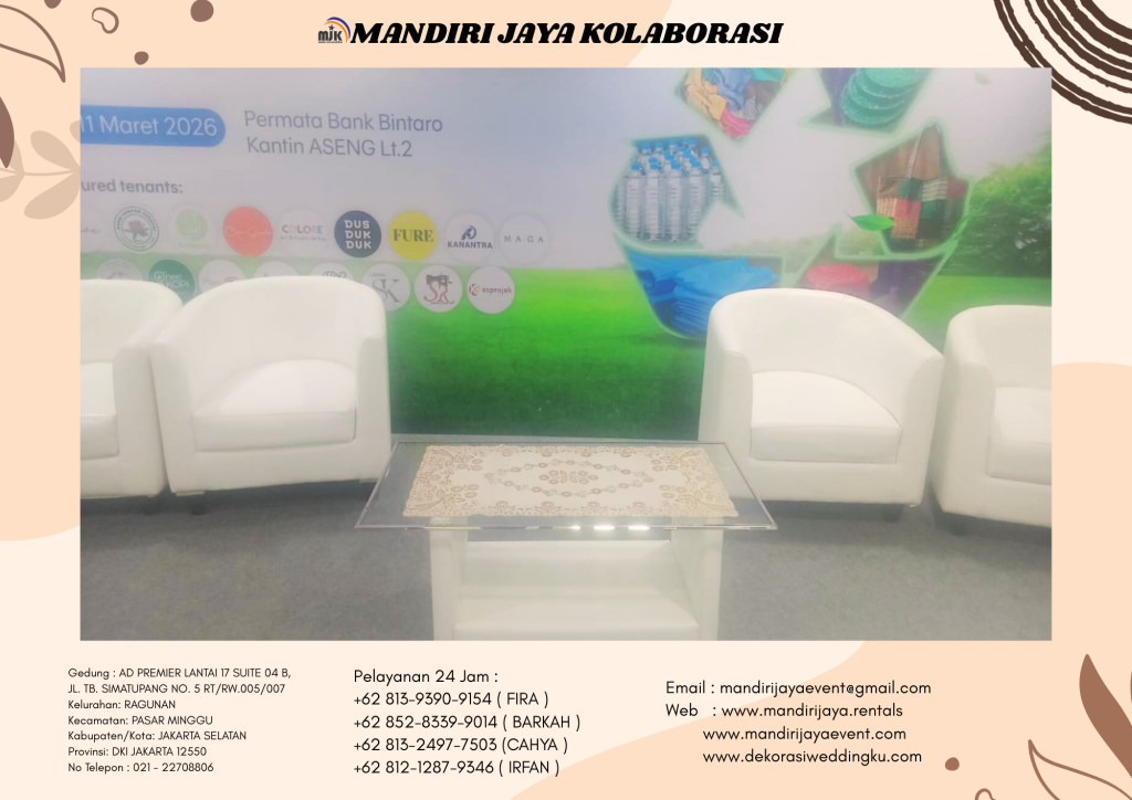 Sewa Sofa Model Oval Putih Area Depok