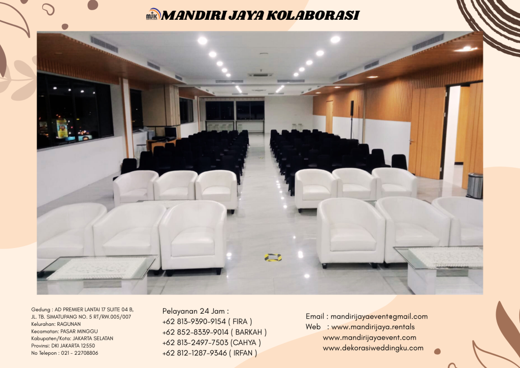 Sewa Sofa Model Oval Putih Area Depok