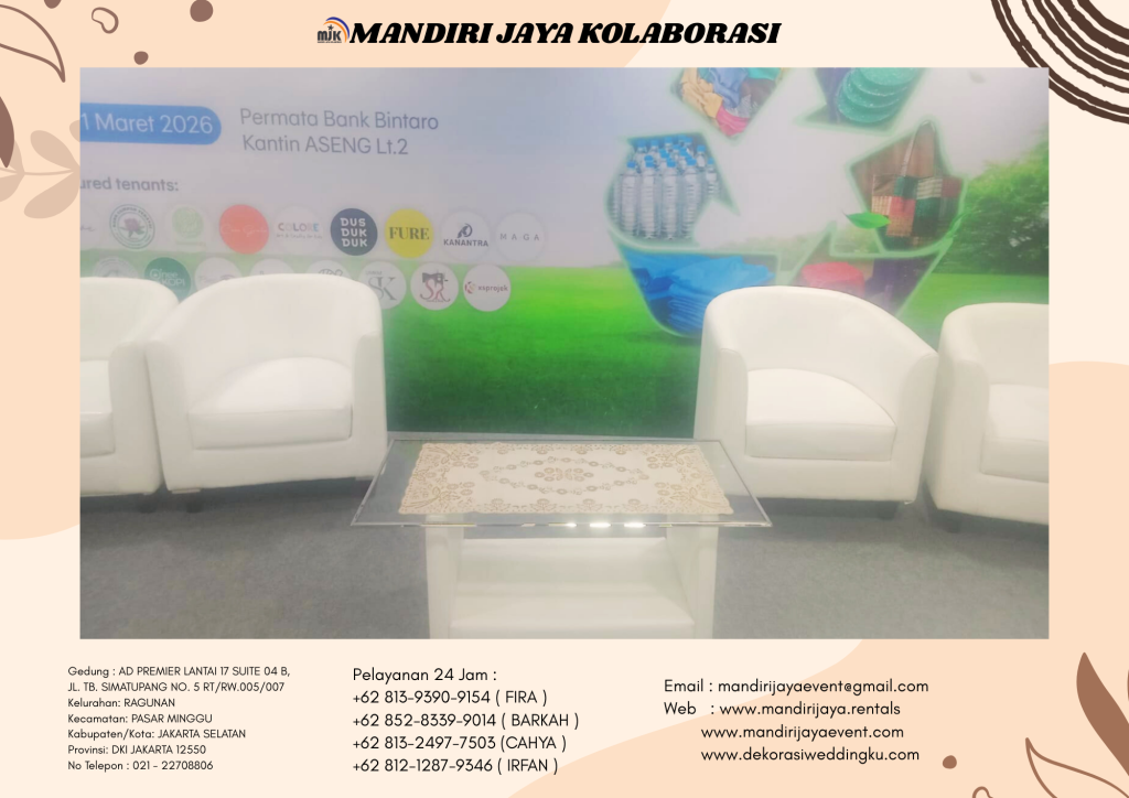 Sewa Sofa Model Oval Putih Area Depok