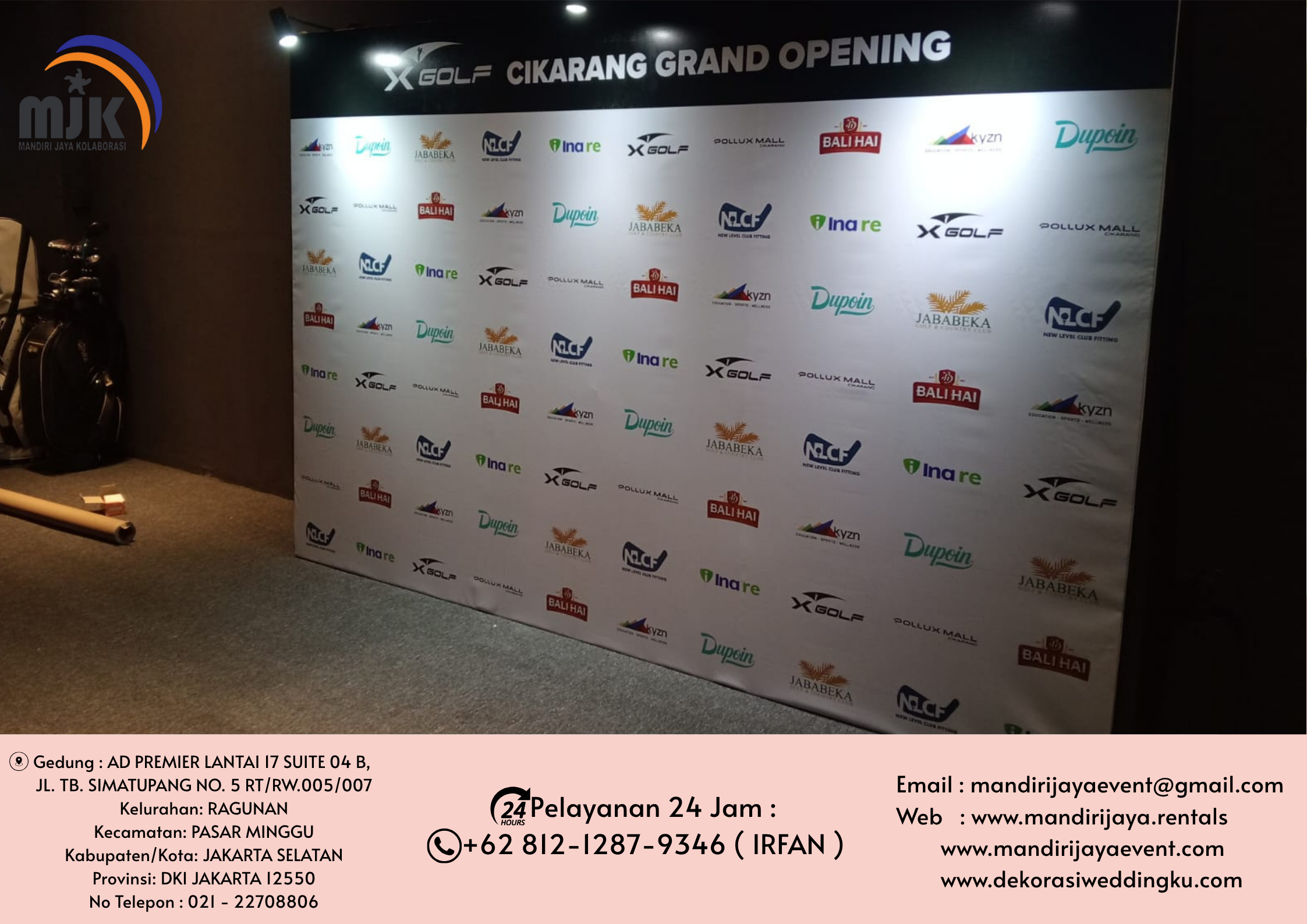 JASA SEWA BACKDROP LAMPU SPOT LIGHT BOGOR