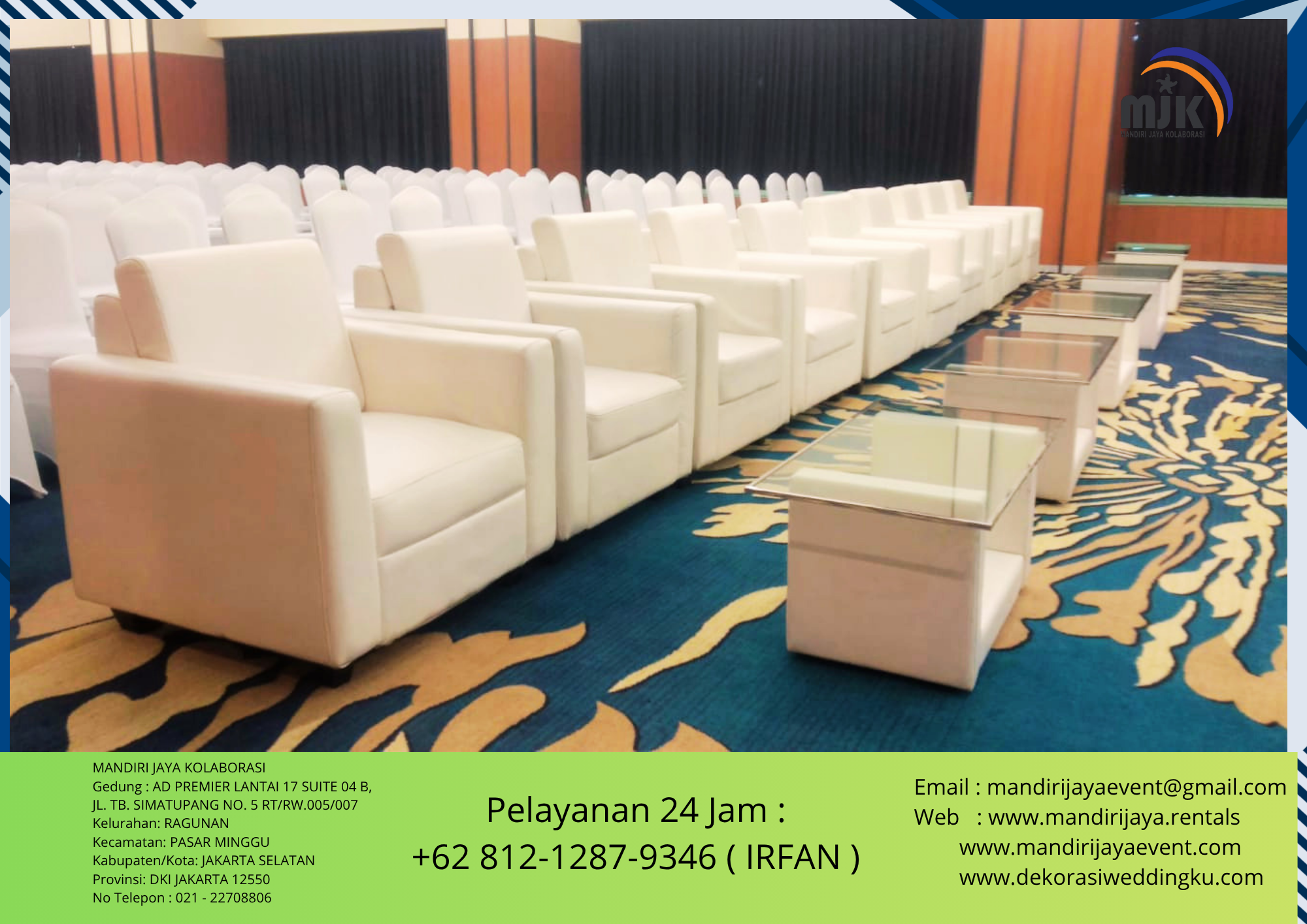 Pusat Sewa Sofa Putih Dan Hitam Area Depok