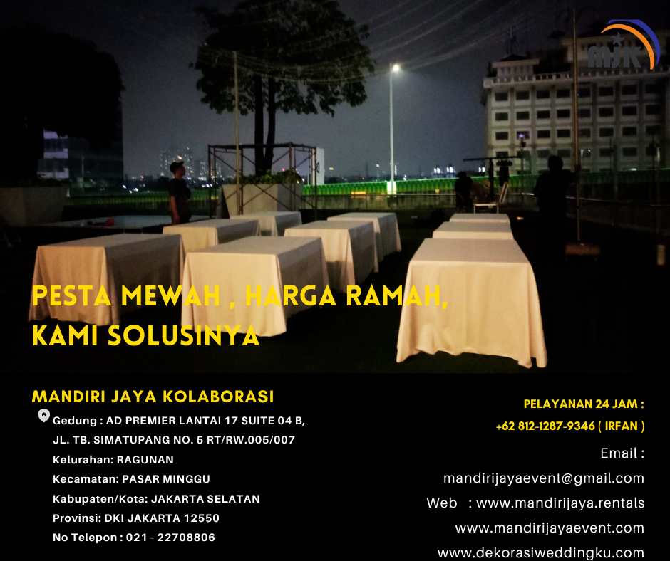 Sewa Meja Kotak Taplak Tebar Putih Jakarta