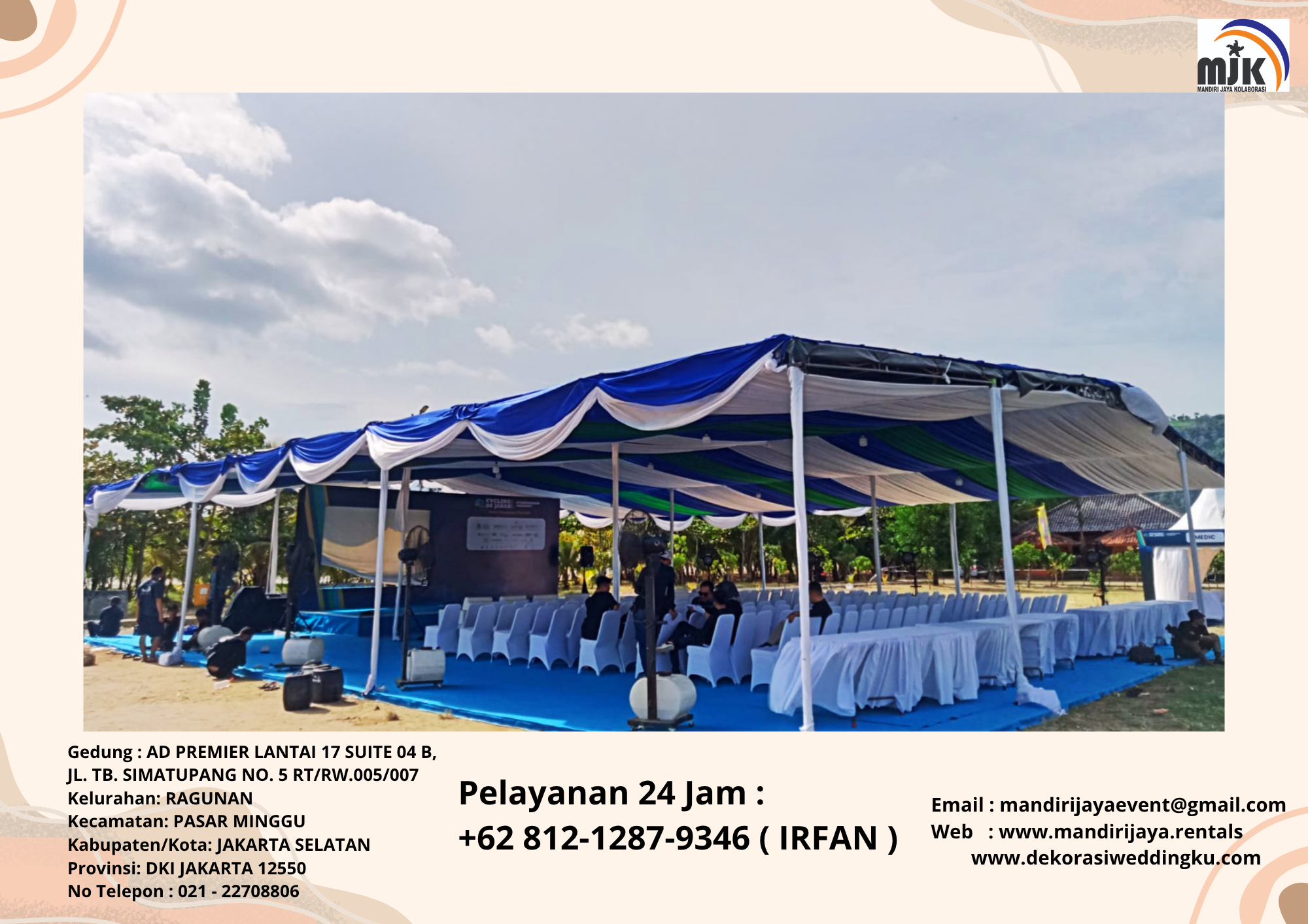 SEWA TENDA DEKORASI KAIN REMPEL SERUT DEPOK