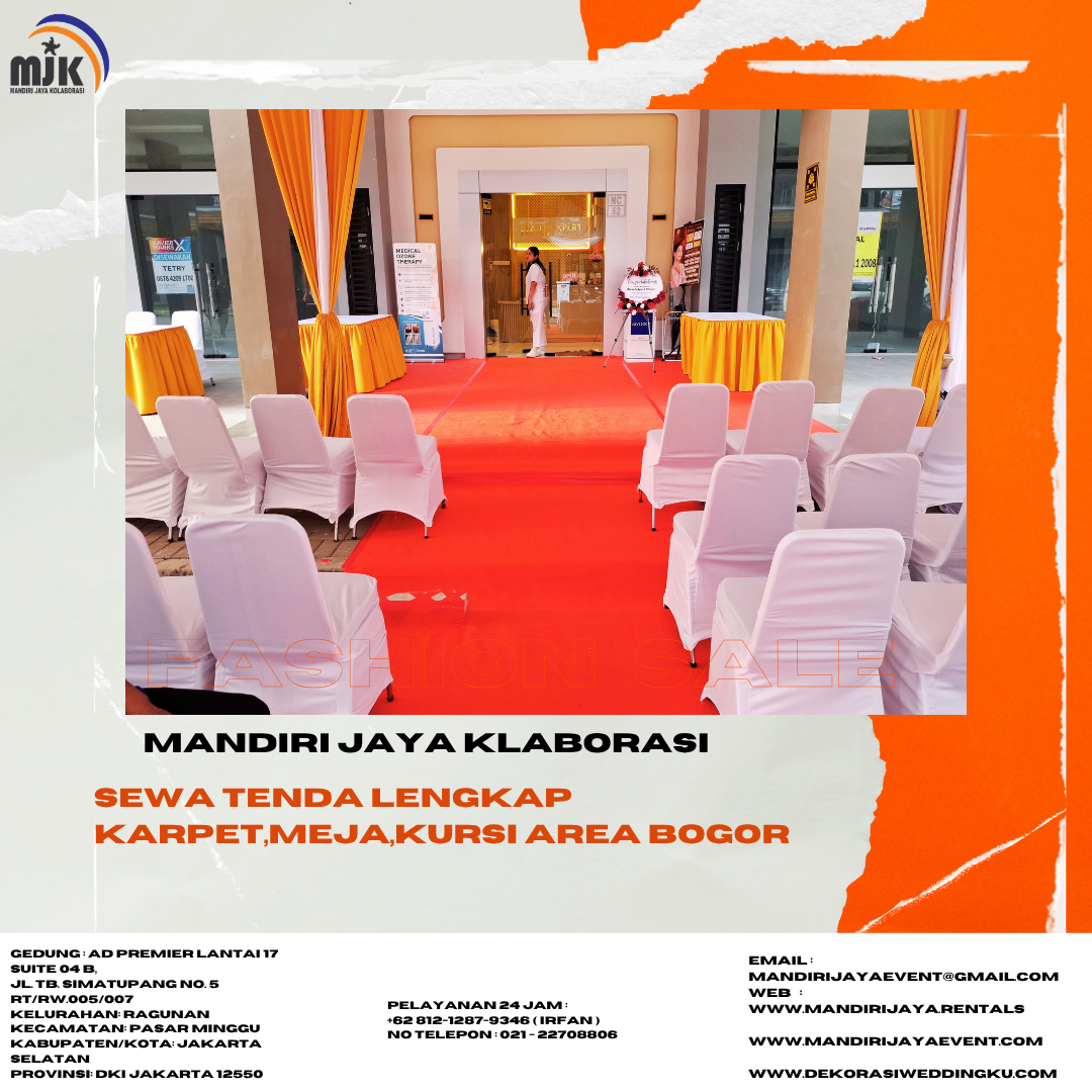 Sewa Tenda Lengkap Karpet,Meja,Kursi Area Bogor