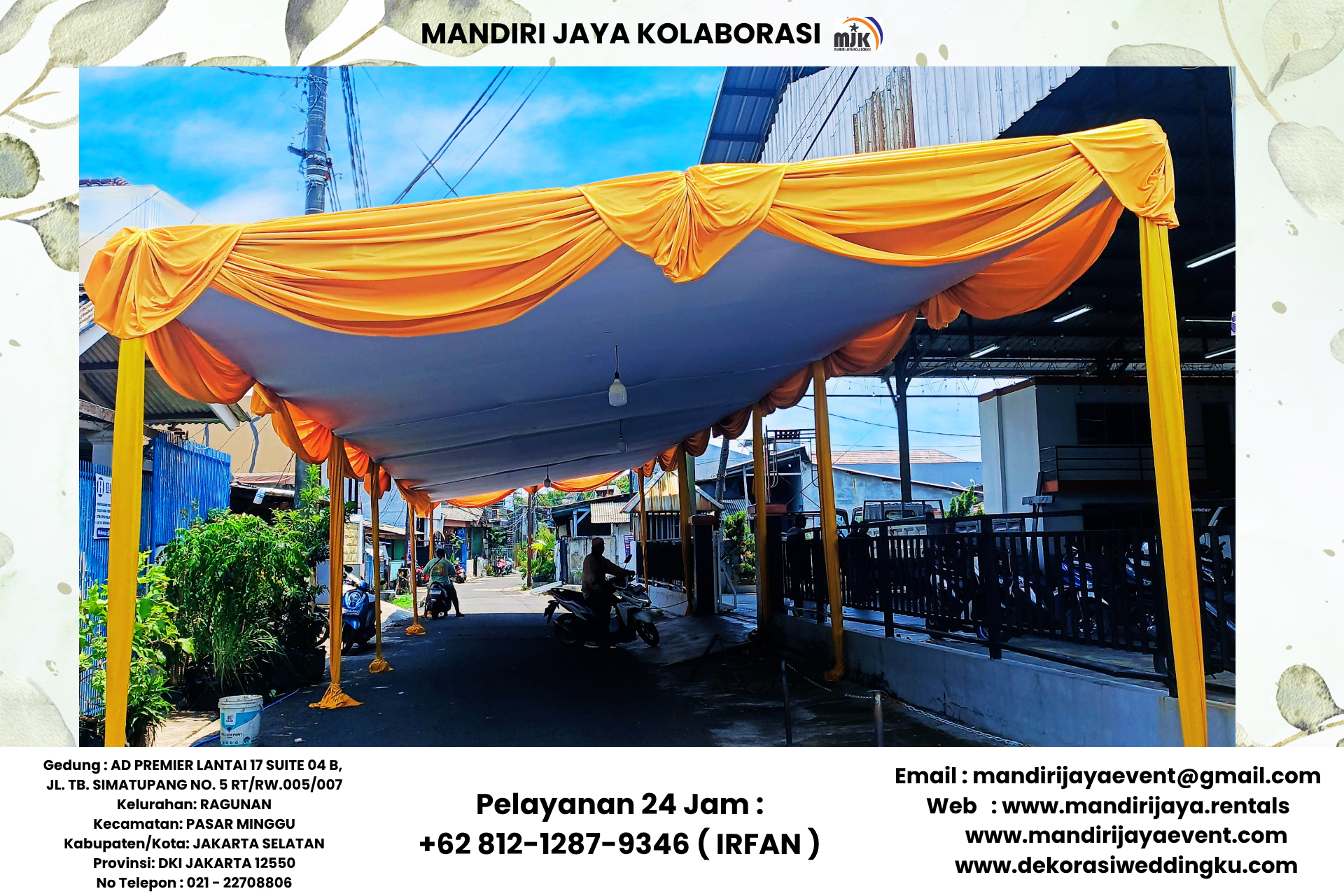 SEWA TENDA PLAFON GOLD ELEGAN MURAH DAERAH BEKASI