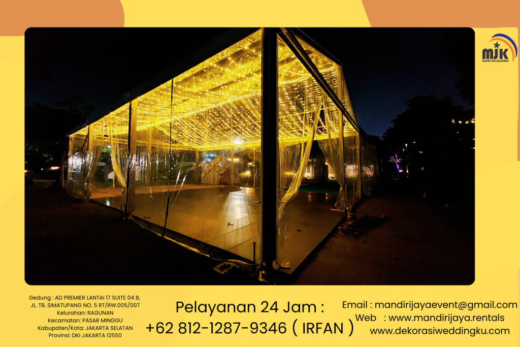Jasa Sewa Tenda Roder Transparan Dekorasi Starlight area
