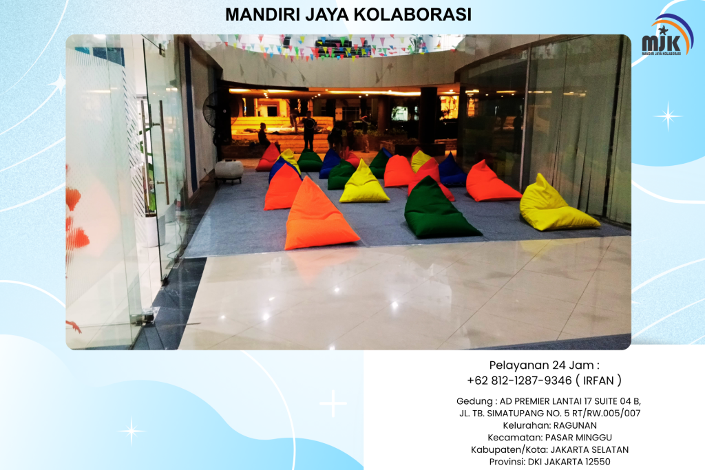 Rental Beanbag kerucut Warna-Warni Bogor