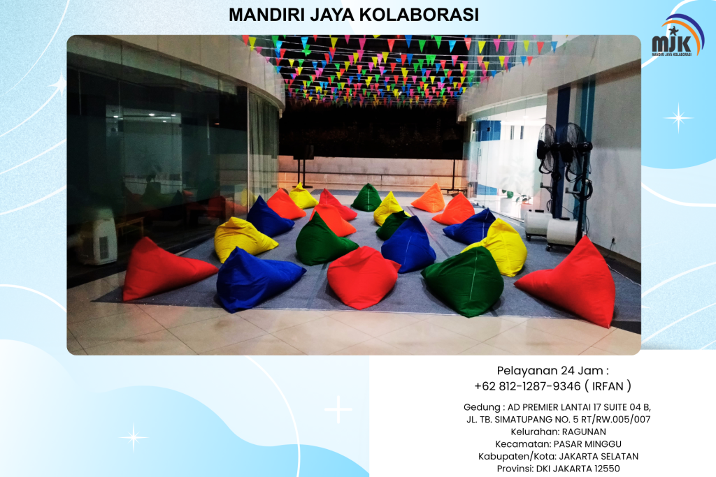 Rental Beanbag kerucut Warna-Warni Bogor