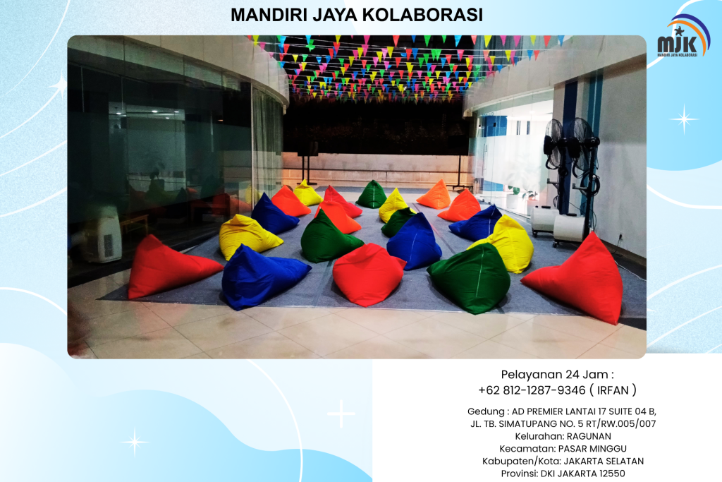 Rental Beanbag kerucut Warna-Warni Bogor