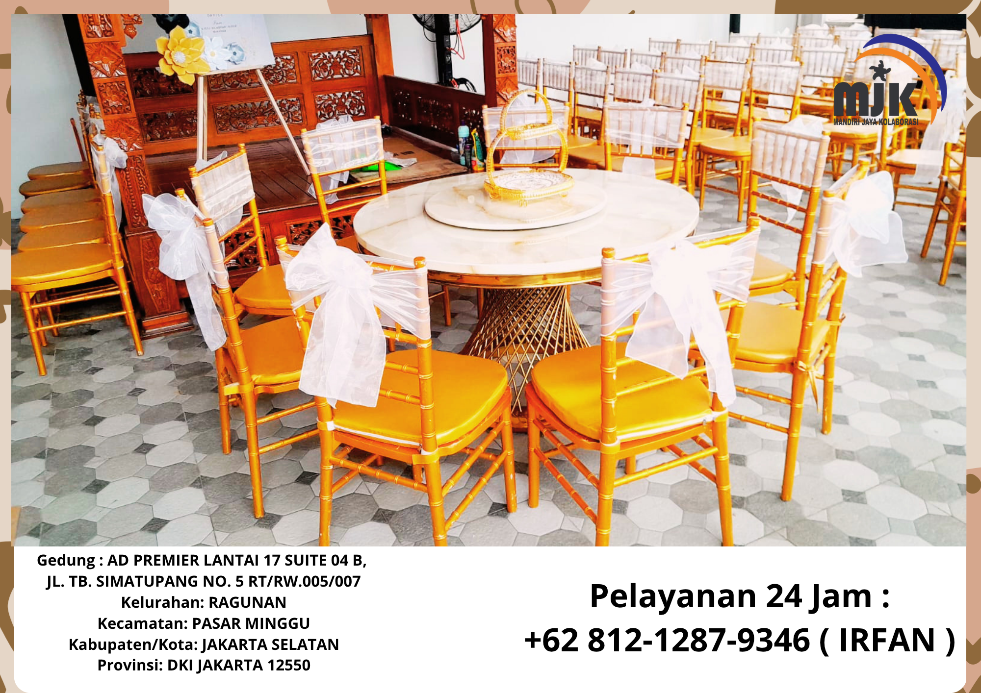 Rental Round Table,Tiffany chairs gold Depok