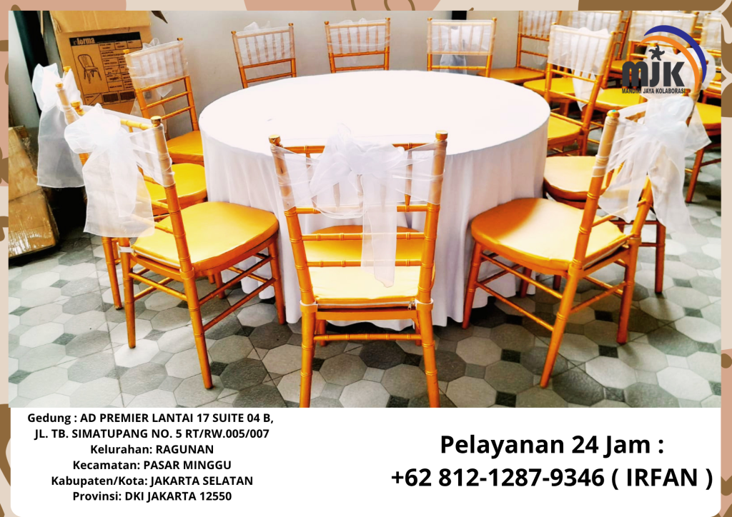 Rental Round Table,Tiffany chairs gold Depok
