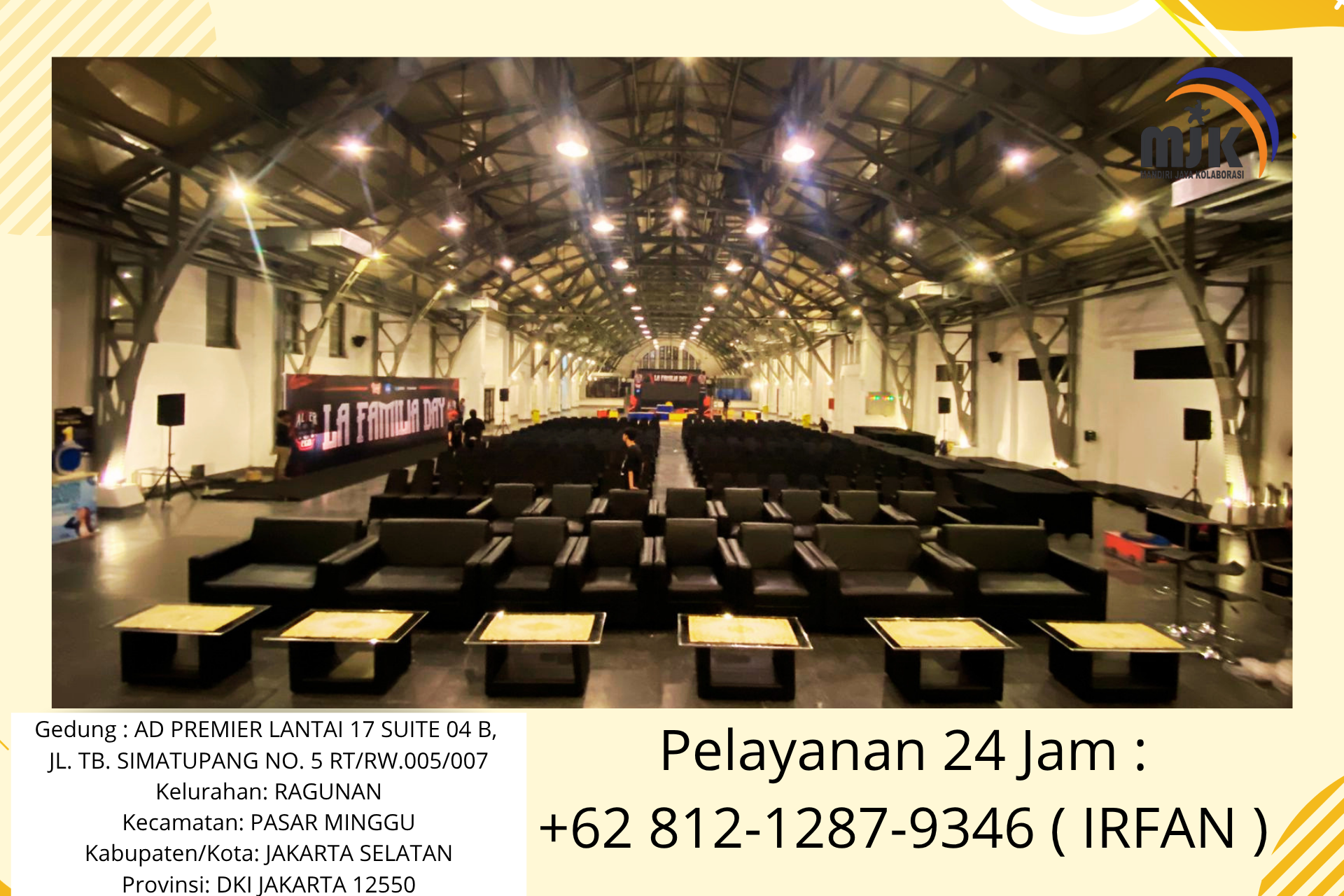 Rental Sofa hitam Type Kotak minimalis bogor