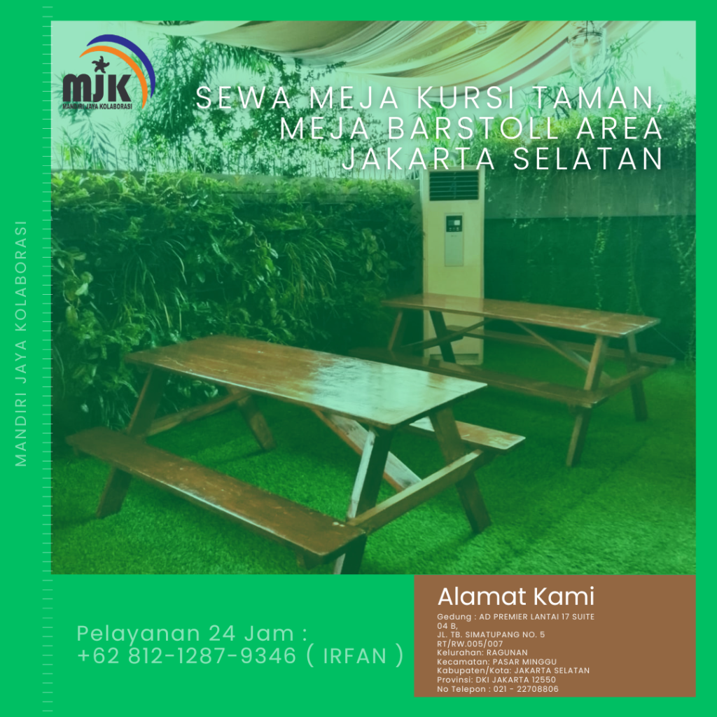 Sewa Meja Kursi Taman, Meja Barstoll Area Jakarta Selatan