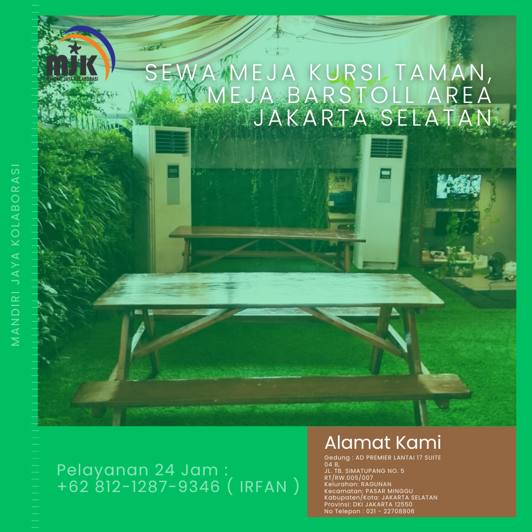 Sewa Meja Kursi Taman, Meja Barstoll Area Jakarta Selatan