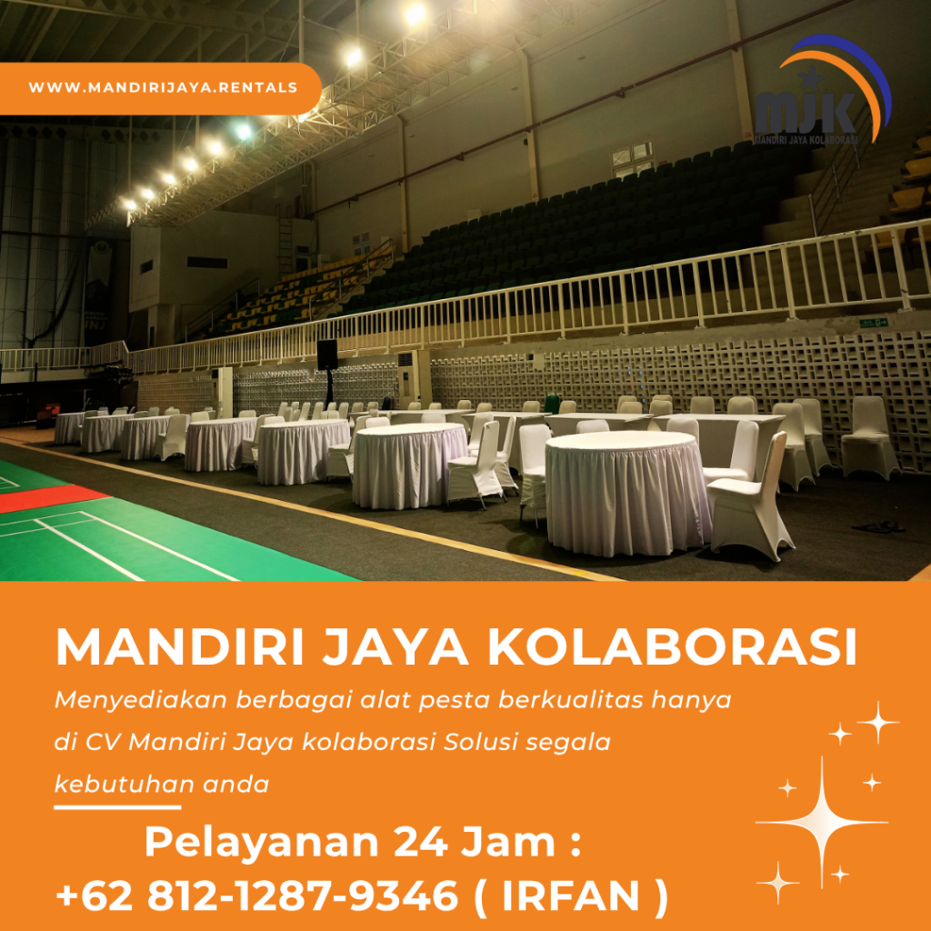 Sewa Round Table D160 Cover Skirting Putih Area Jakarta Timur
