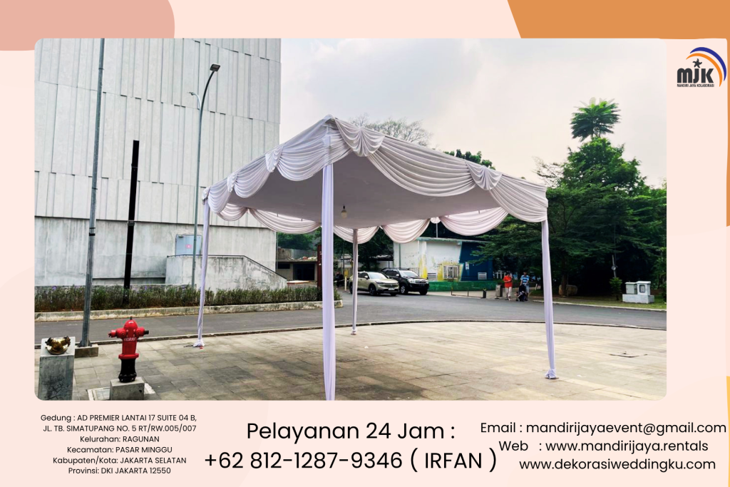 Sewa Tenda Sarnafil Putih,Plafon, Meja Kursi Taman Area Bekasi