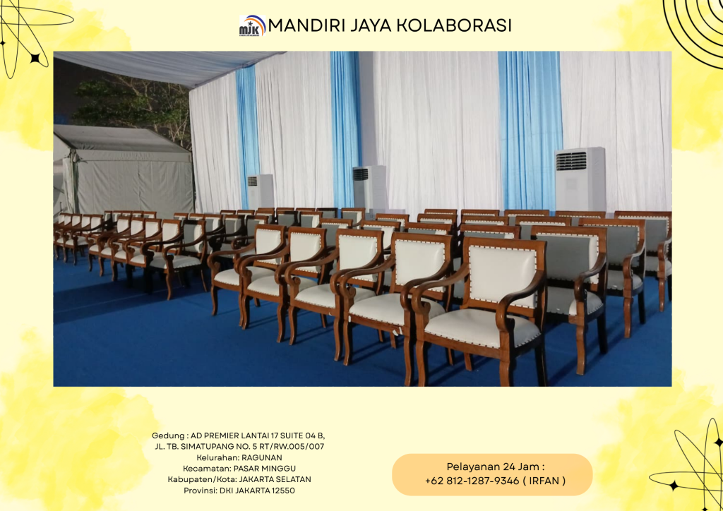 Sewa Tenda Serut,Kursi Arm Chair,Meja,Karpet Jakarta