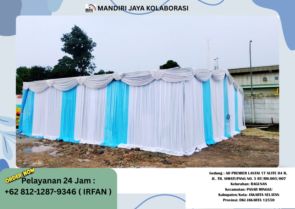 sewa tenda Hanggar dekor Serut,kursi,Sofa meja Karawang