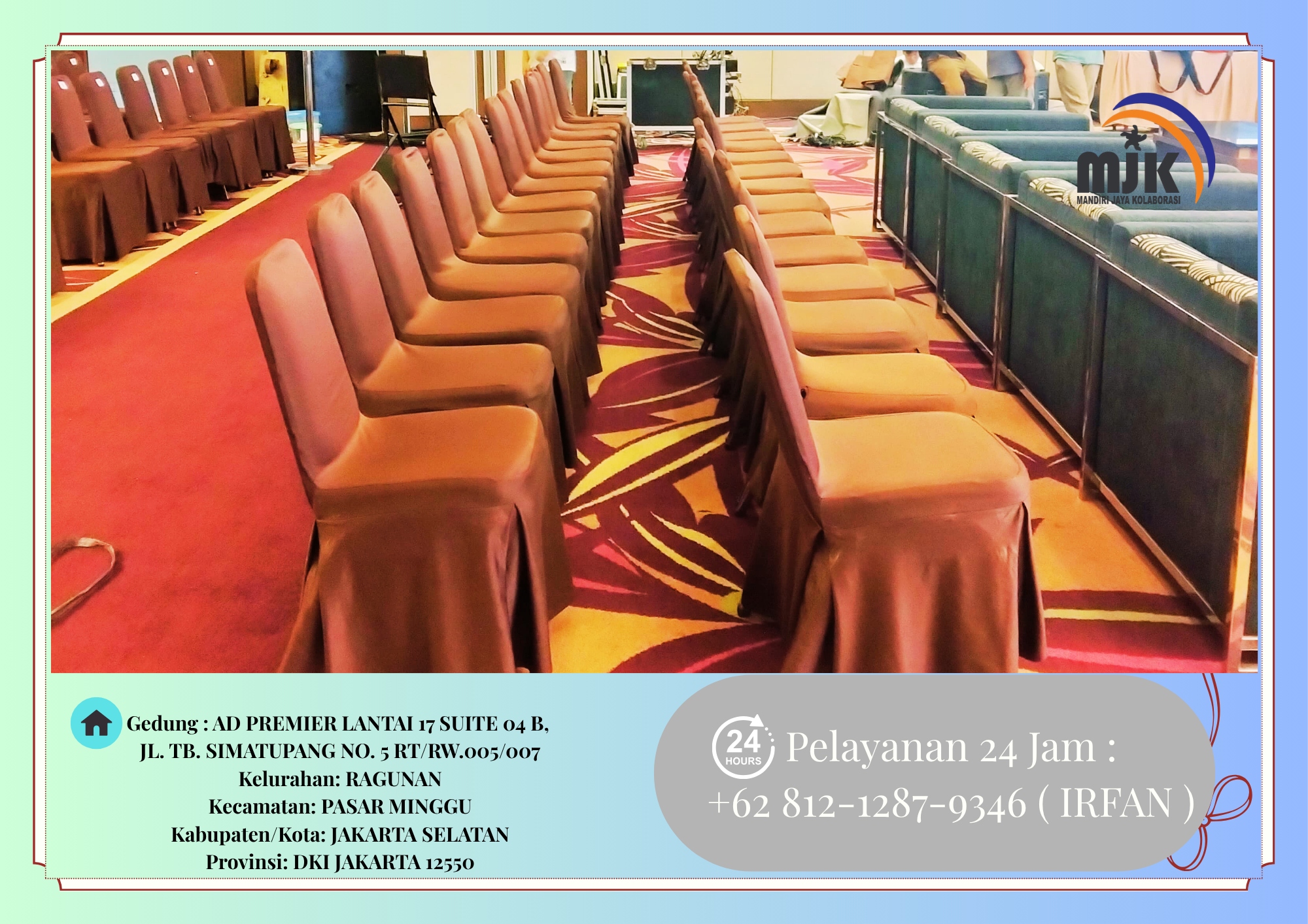 Rental Kursi Event Stainless Cover Cokelat Rumbai Jakarta