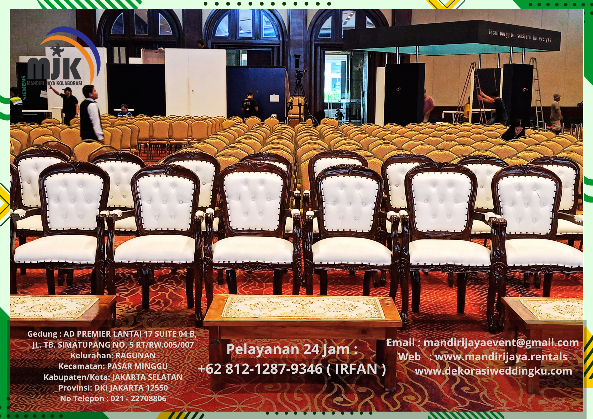 Sewa Arm Chairs,Sofa Skandinavia,Barstool Hitam,Meja VIP kayu Area Jakarta Selatan