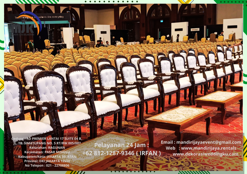Sewa Arm Chairs,Sofa Skandinavia,Barstool Hitam,Meja VIP kayu Area Jakarta Selatan