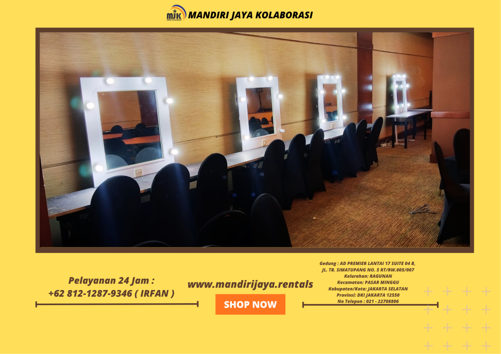 Sewa Cermin Rias Putih Plus Lampu Jakarta