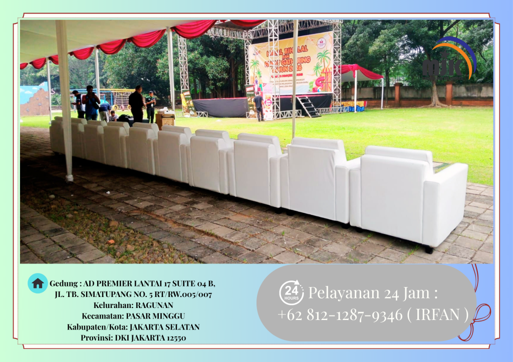 Sewa SOFA,MEJA KACA,TENDA PLAFON PONI MERAH Jakarta