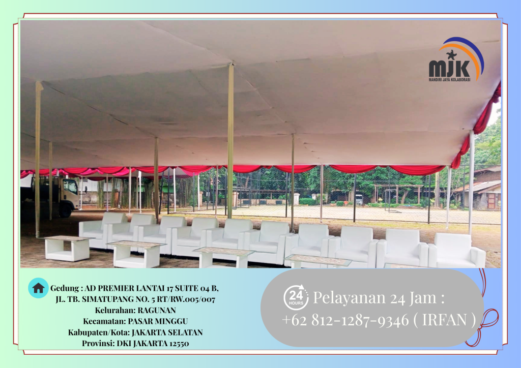 Sewa SOFA,MEJA KACA,TENDA PLAFON PONI MERAH Jakarta