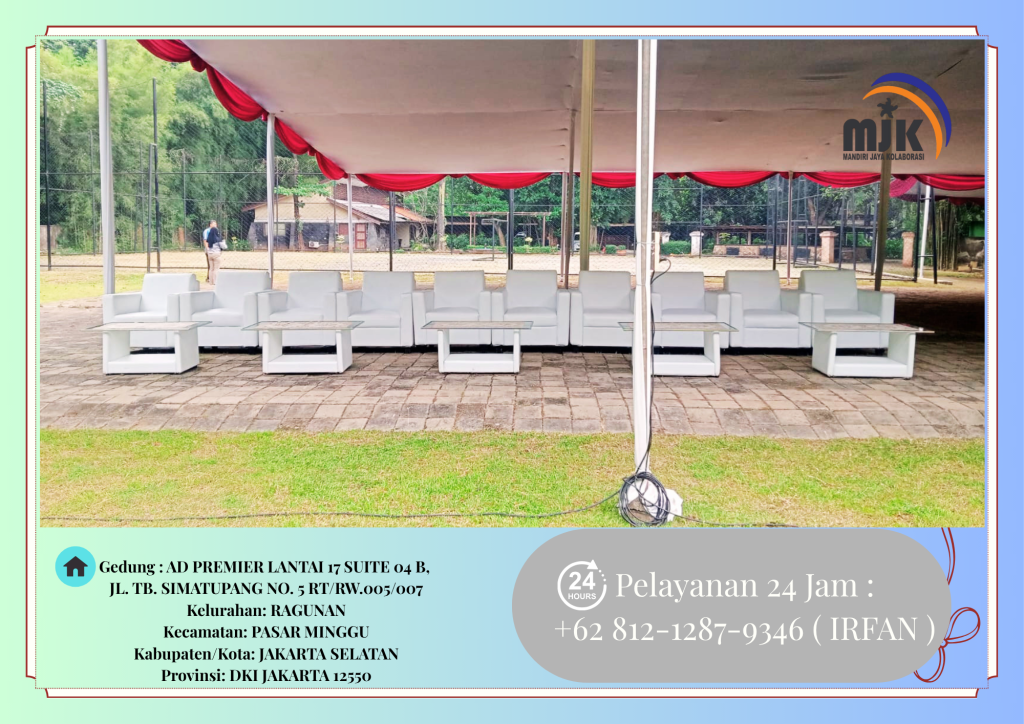 Sewa SOFA,MEJA KACA,TENDA PLAFON PONI MERAH Jakarta