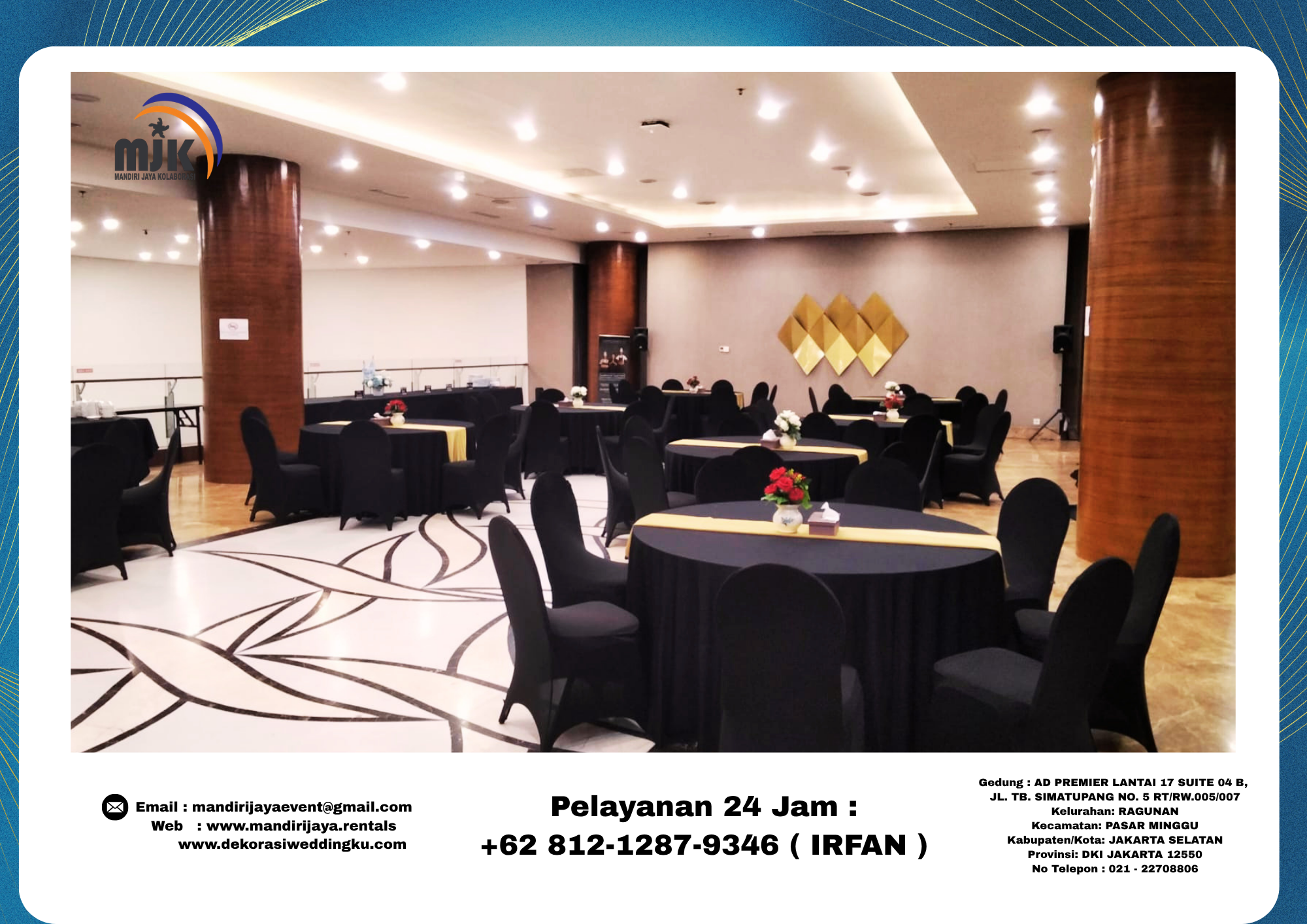 Sewa Taplak Tebar Dan Topping Meja Bundar Jakarta