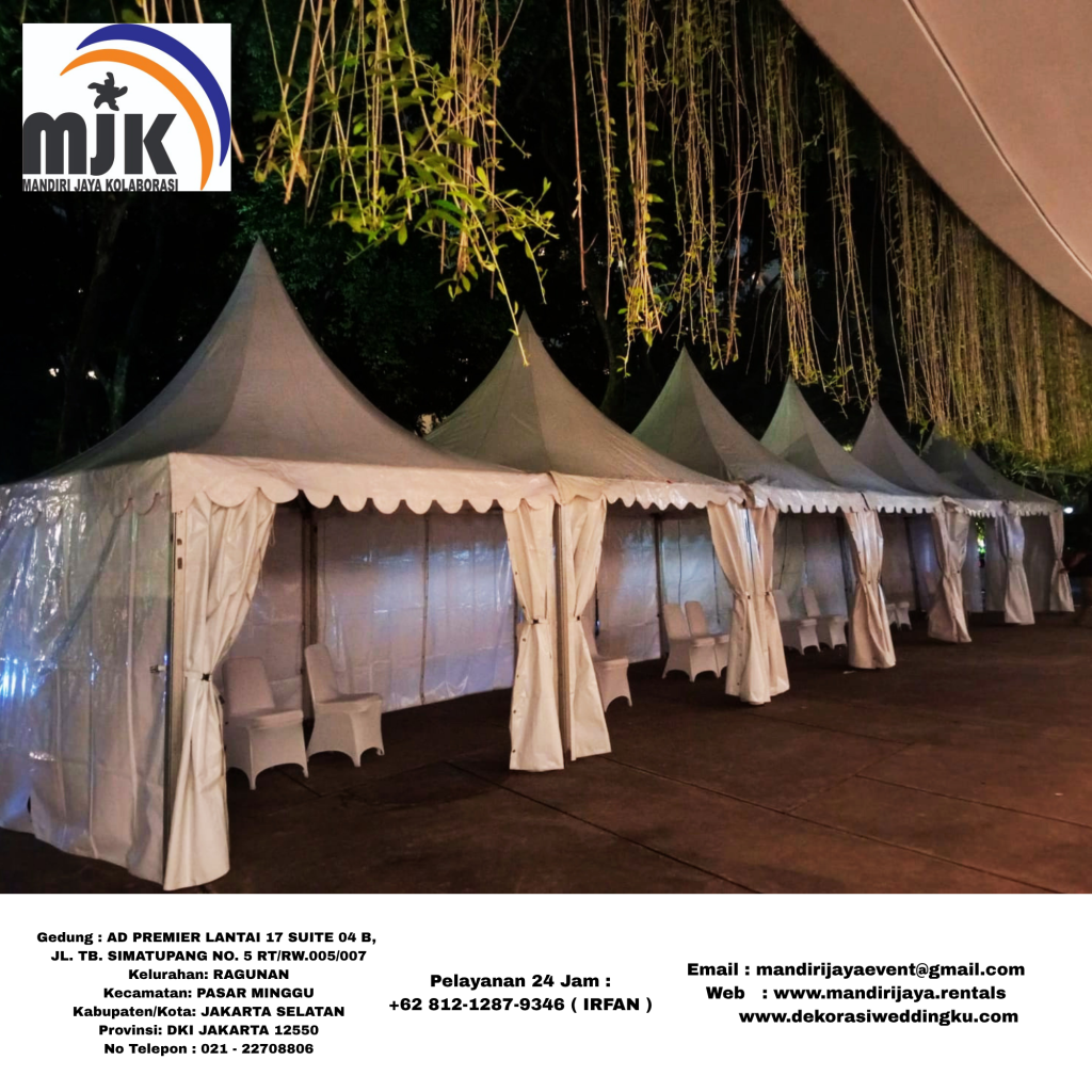Sewa Tenda Kerucut,Meja Ibm,Kursi,Misty Cool Jakarta