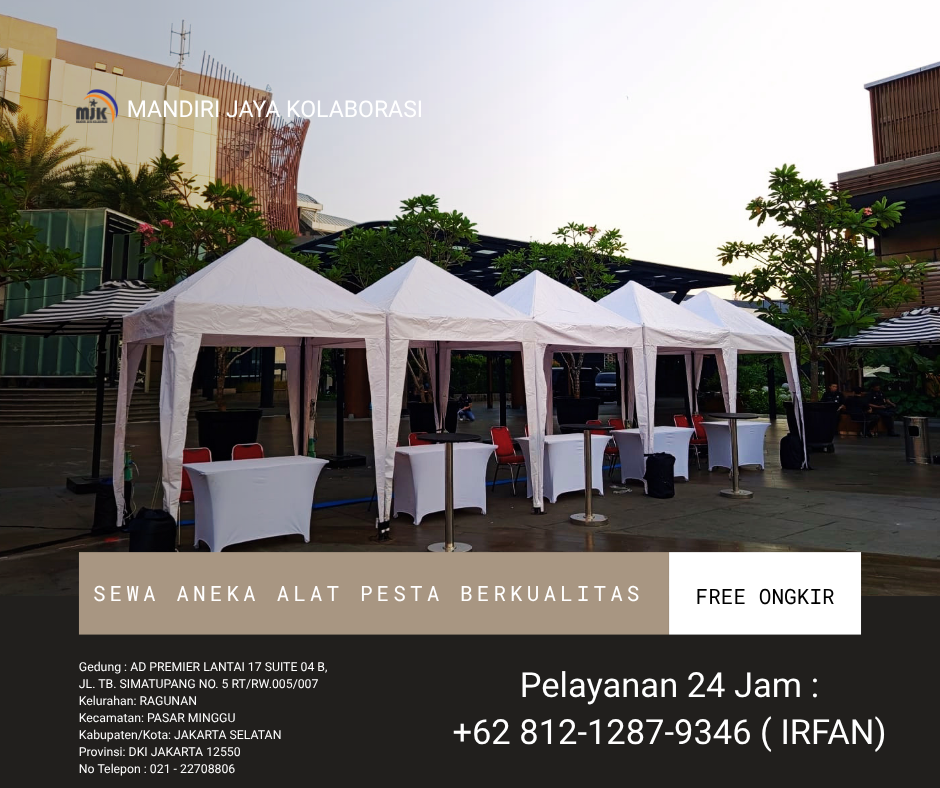 Sewa Tenda Cafe atau Tenda bazar Putih Jakarta
