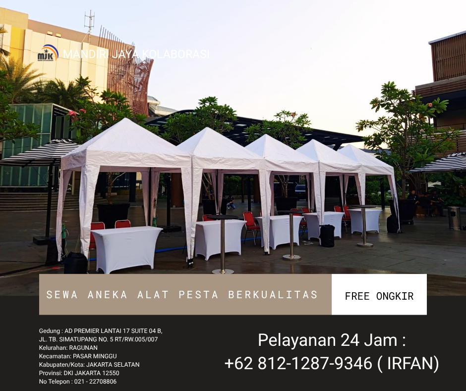 Sewa Tenda Cafe atau Tenda bazar Putih Jakarta