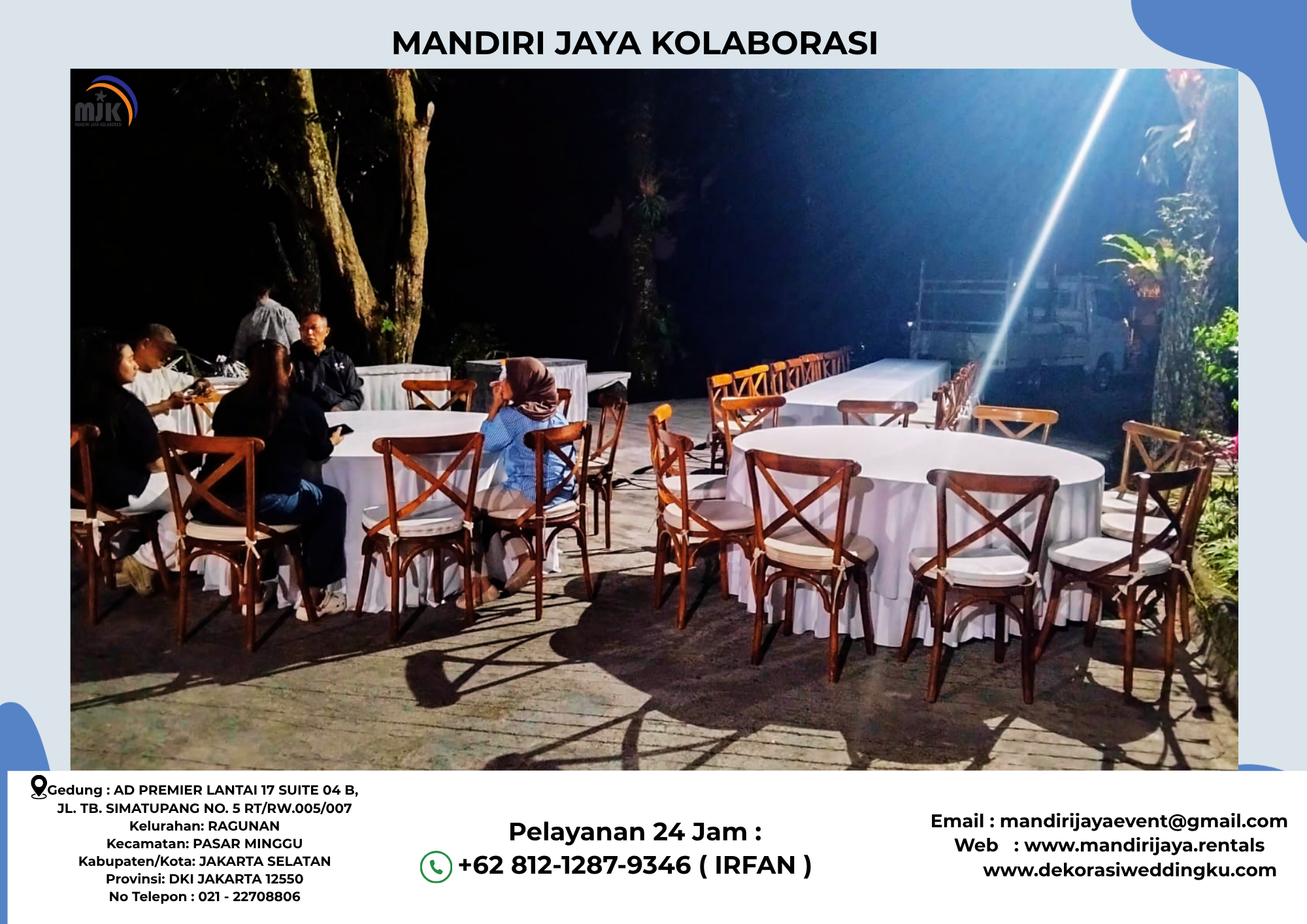 Rental Kursi Silang Kayu,meja Bulat Jakarta