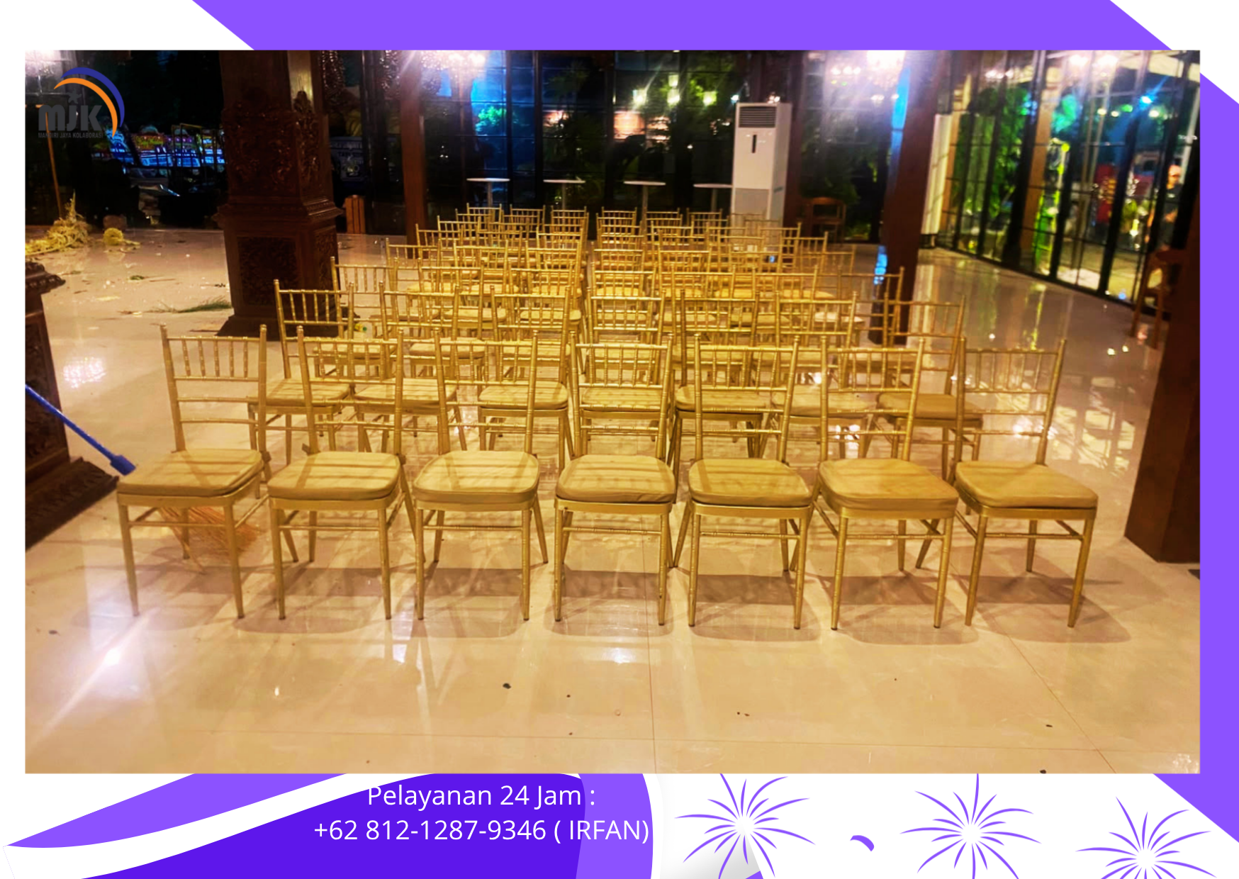 Sewa Kursi Tiffany Gold,Meja Barstool Jaksel+62 812-1287-9346 (IRFAN)