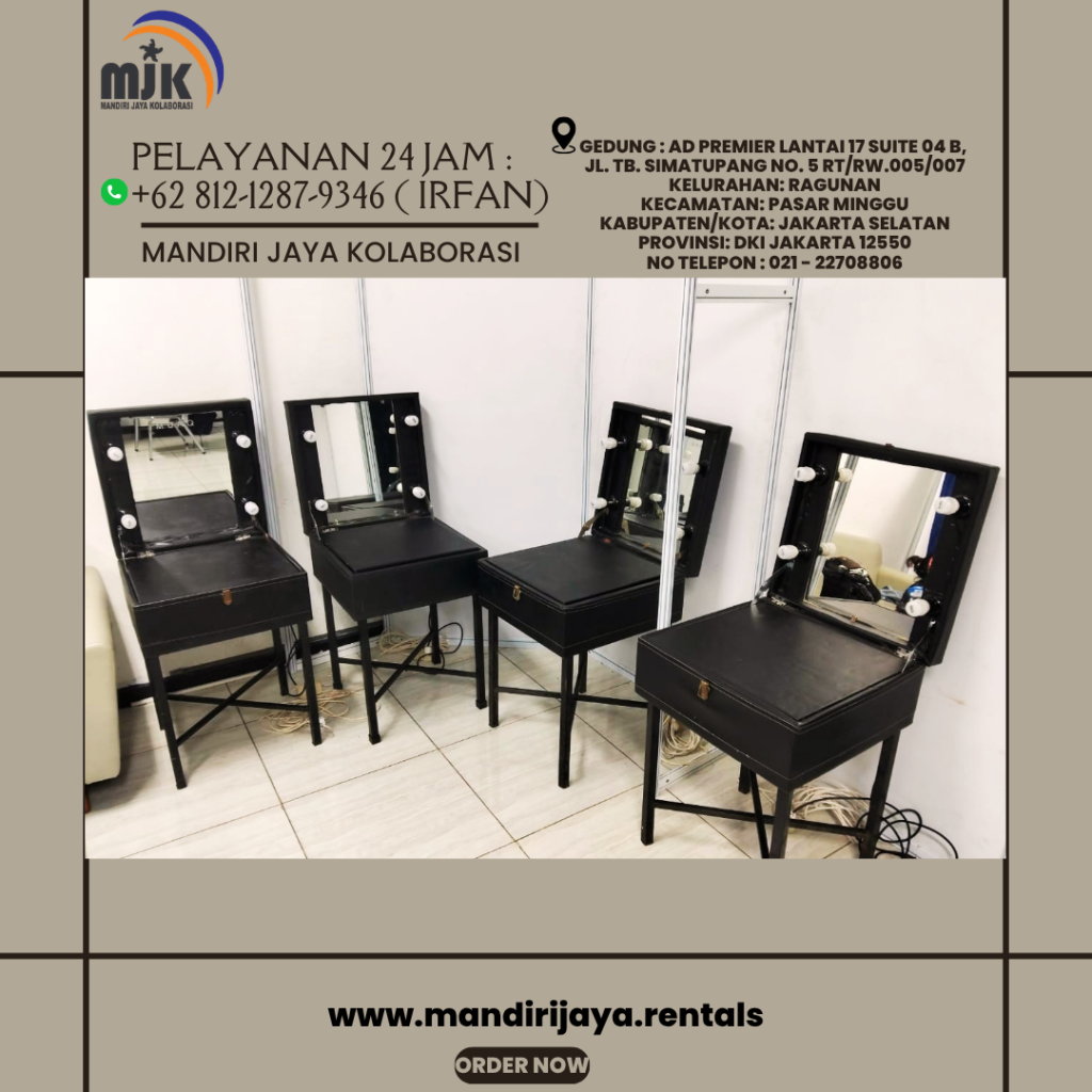 Sewa Meja rias Portable Dan Kaca Rias Frame Stainless Jakarta