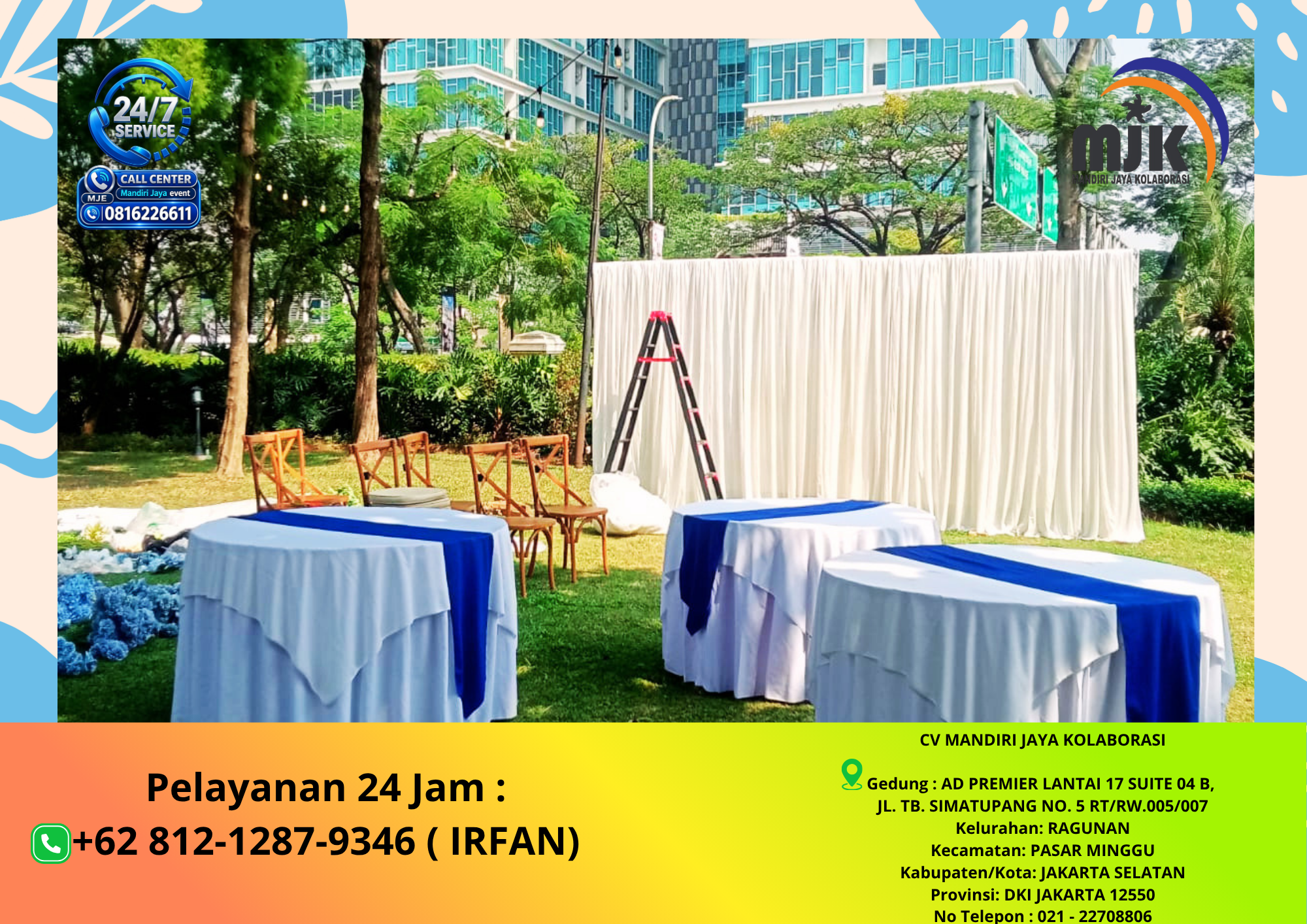 Jasa Sewa Lampu Taman dan Round Table Jakarta +62 812-1287-9346 IRFAN